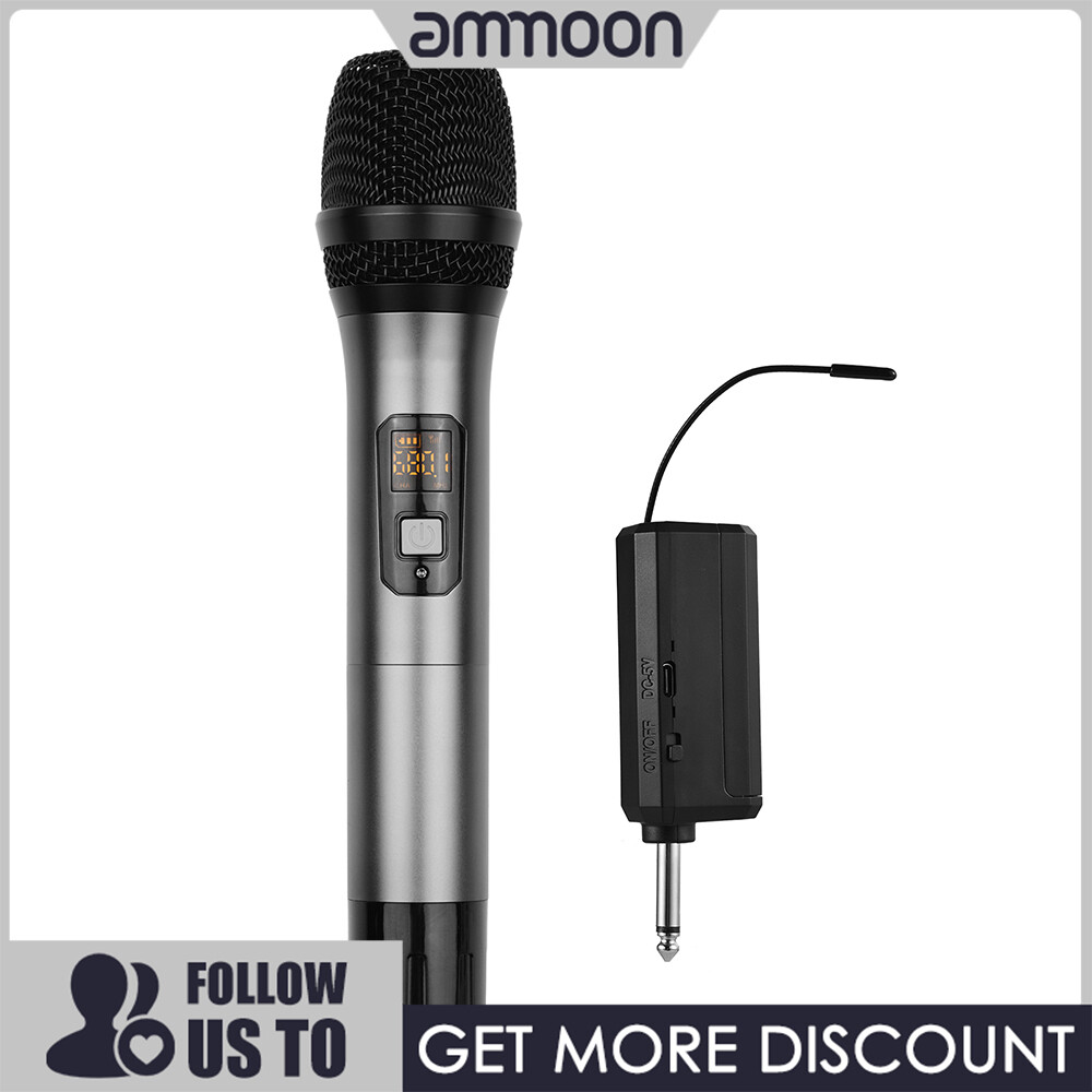 [ammoon]quà bí mật 【HOT SALE】Hệ Thống Mic Không Dây UHF Với Micro Cardioid Và Bộ Thu 16 Kênh Để Phỏng Vấn Phát Trực Tiếp Video