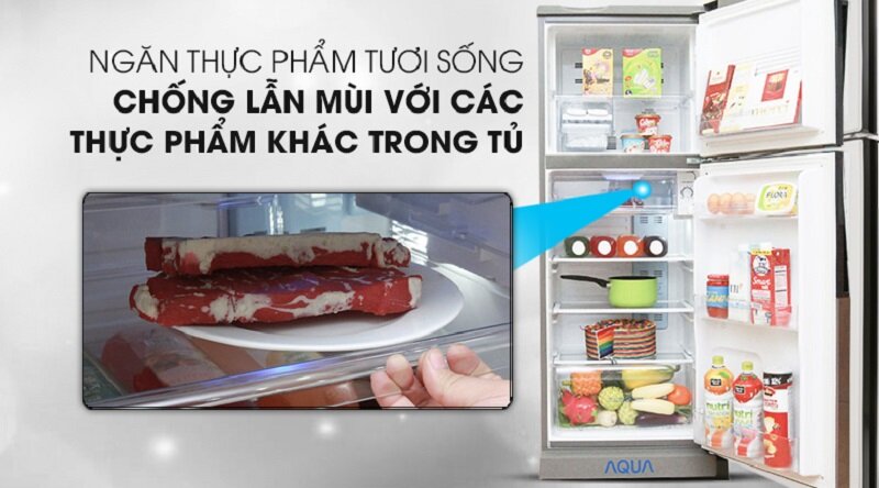 Ngăn chứa thực phẩm tươi chống lẫn mùi - Tủ lạnh Aqua 207 lít AQR-U235BN