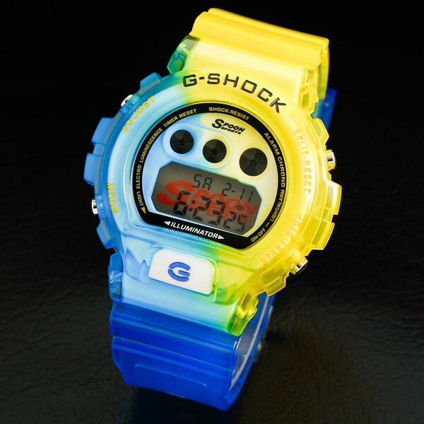 G Shock Spoon Dw6900 Yellow Blue Custom Bnb Limited Edition Watch