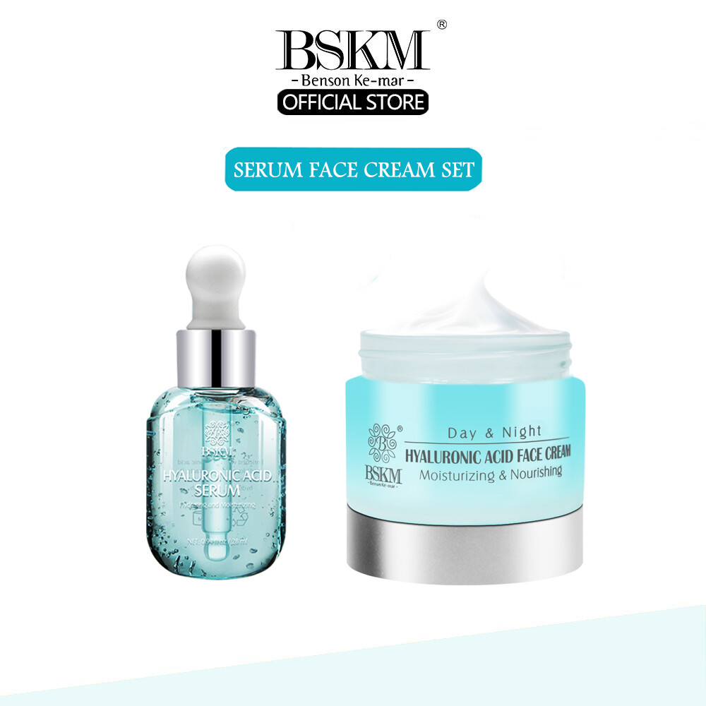 Bskm serum axit hyaluronic kem dưỡng ẩm cho mặt hexapeptide dưỡng ẩm làm trắng da chống lão hóa chống nhăn chống oxy hóa bộ chăm sóc 28ml/35g