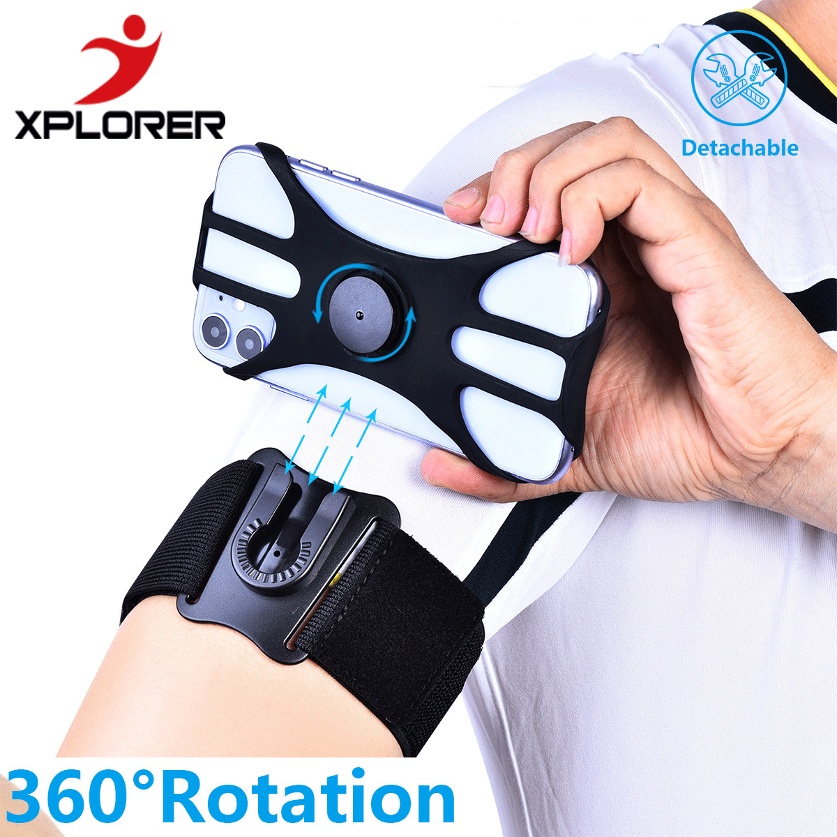 Large Sport Rotation Arm Wrist Band for Jogging Cycling Rider Motorcycle