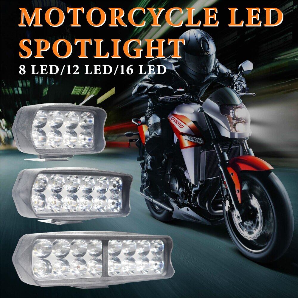 2PCS 180W White Motorcycle CREE LED Headlight Spot Light DRL Fog Lamp Switch