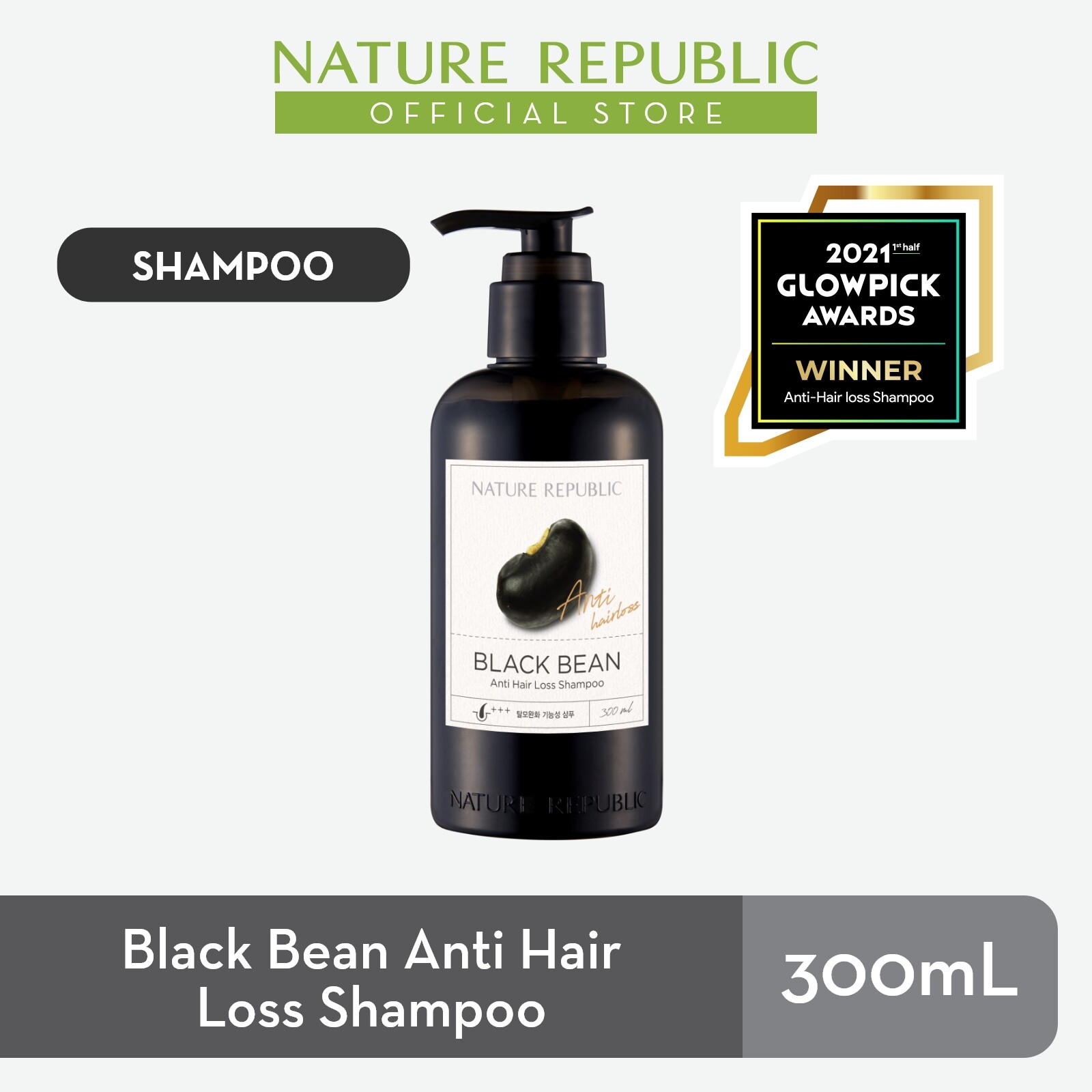 Gambar Nature Republic Black Bean Anti Hair Loss Shampoo (300 mL)
