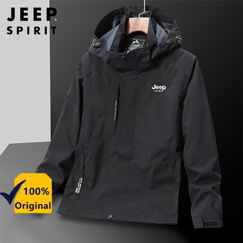  Jeep Tinh Thần Chính Thức Của Nam Giới Windproof Không Thấm Nước Áo khoác có mũ Áo Khoác Cho mùa thu và mùa đông Thoáng Khí Thương Hiệu Áo Khoác 