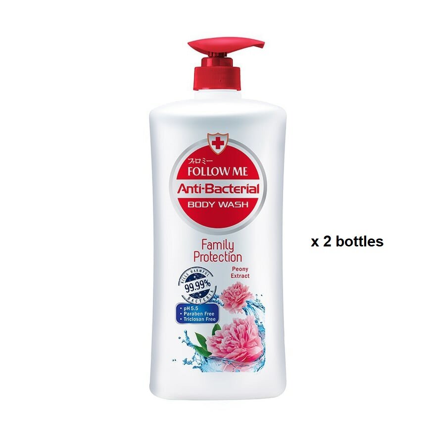 Gambar FOLLOW ME Anti Bacterial Body Wash   Family Protection Peony Extract (1000ml x 2 bottles)