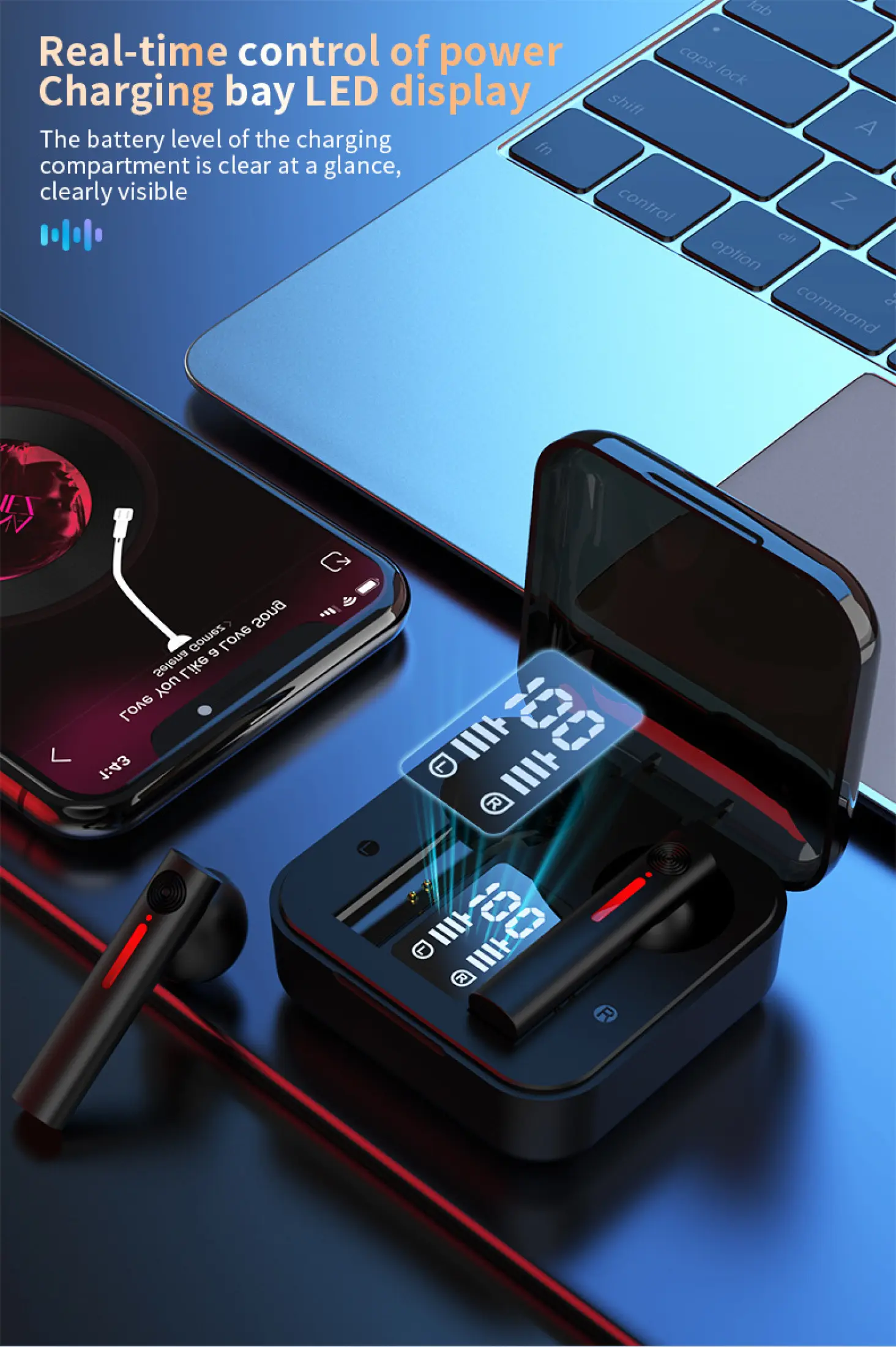 New T13 Tai Nghe Bluetooth Không Dây Chạy Bass Khử Tiếng Ồn LED TWS Thương Hiệu Thông Minh 3d Cảm Ứng Với Microphone
