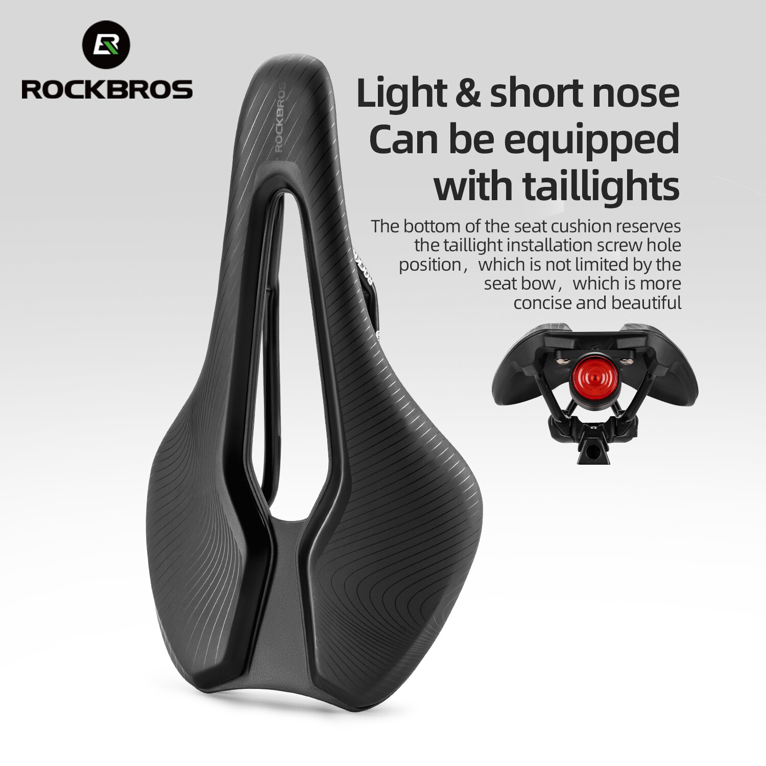  Rockbros yên xe đạp với đèn sau yên xe đạp siêu thoáng khí không thấm nước thoáng khí chống sốc đệm ghế xe đạp giao tiếp MTB thiết bị xe đạp trên đường 