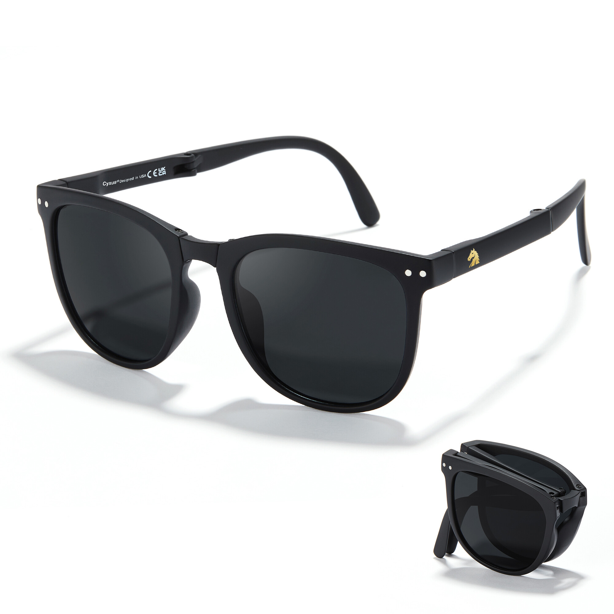 Cyxus Limited Edition Horse Zodiac Folding Sunglasses - Polarized UV400 Protection with Horse Totem Design Unisex Lightweight Luxury Sunglasses 1019B02-H ราคา 553 บาท*ส่งฟรี