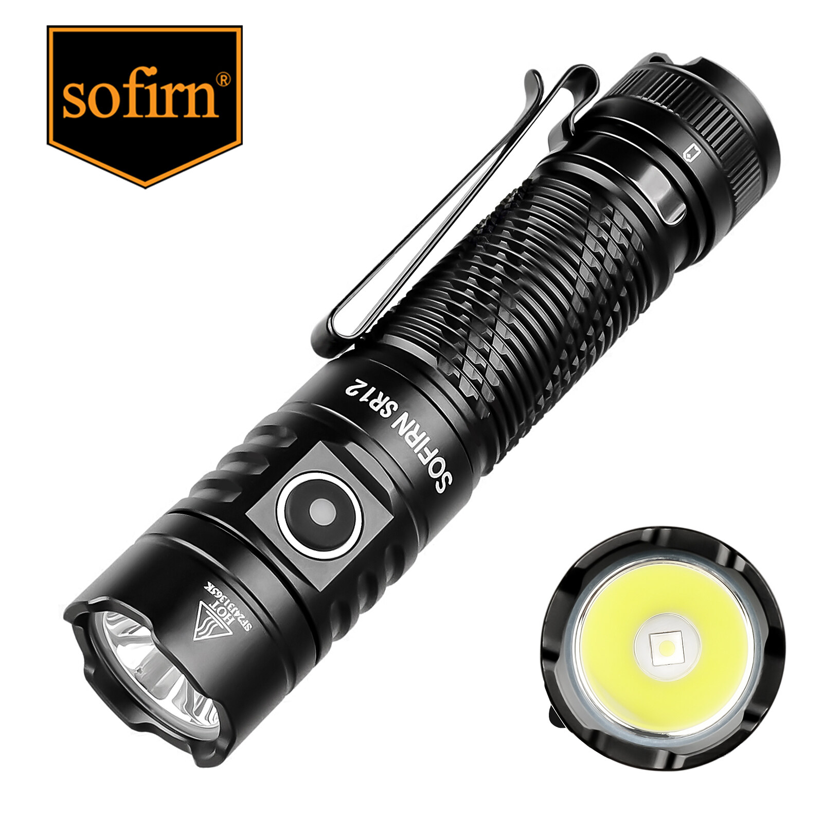 Sofirn Sr12 1450lm đèn pin mini 18650 Mạnh Mẽ Ánh Sáng SFT-25 LED 396M tầm xa USB C Sạc Sạc Ném Torch