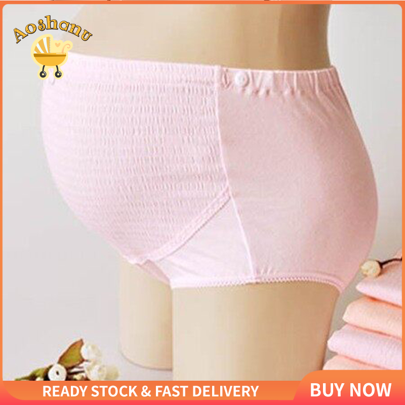 Kích thước lớn eo cao bụng phụ nữ mang thai quần lót quần short phụ nữ mang thai cotton điều chỉnh đồ lót