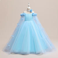 MQATZ Flower Girls Bridesmaid Dress For Weddings Lace Elegant Kids Birthday Party Princess Dresses 6 10 14 Yrs Teenager Prom Formal Long Gown LP-512