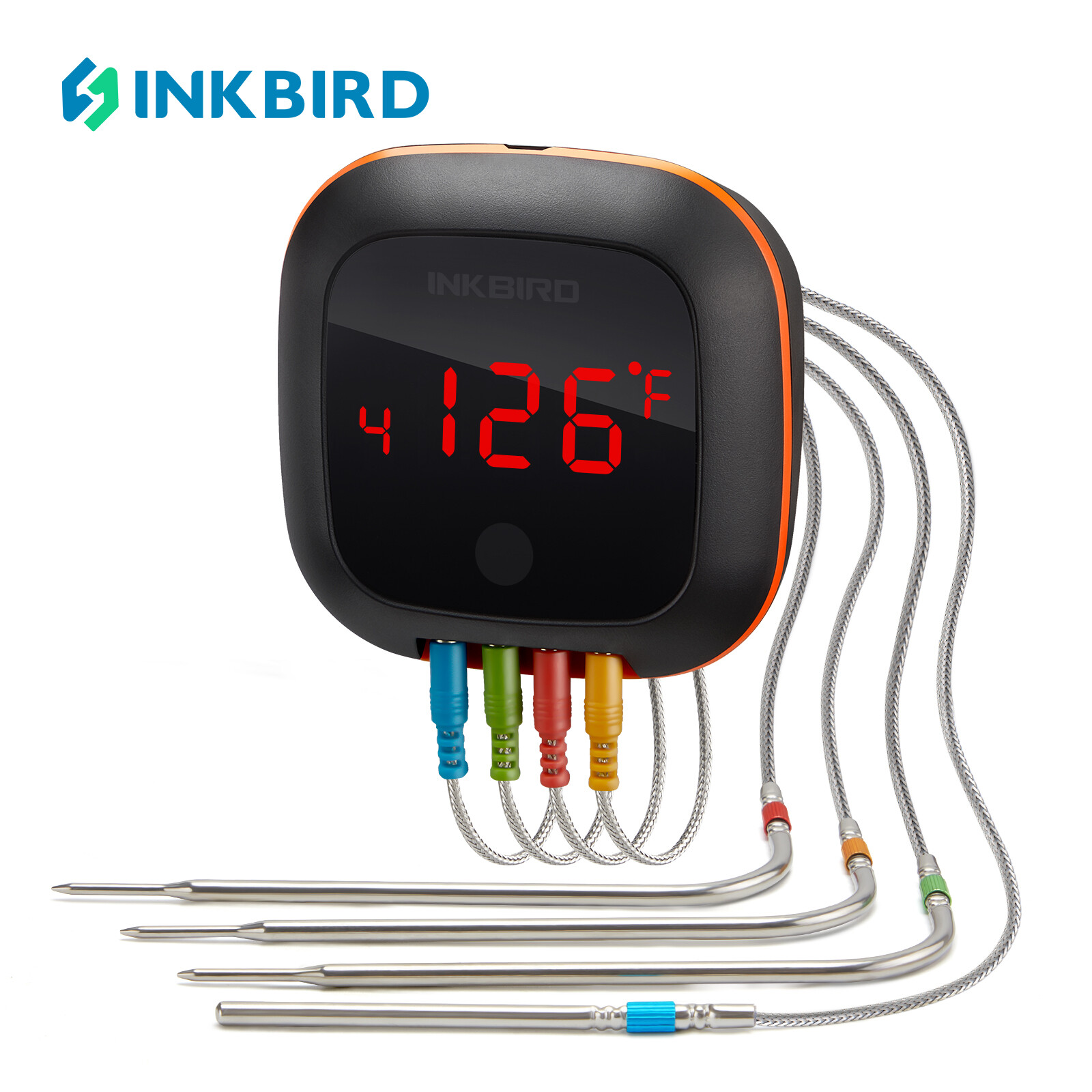 Inkbird nhiệt kế bbq thực phẩm bluetooth mới ibt-4xs-b nhiệt kế nướng không dây 4 đầu dò