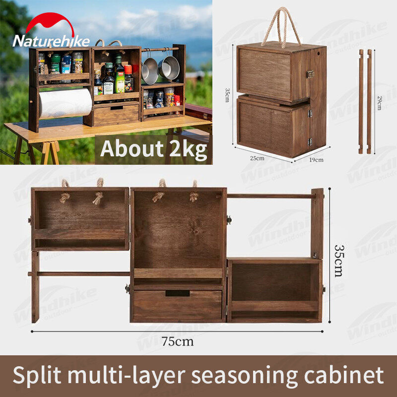 Naturehike tủ đựng gia vị ngoài trời hộp đựng đồ dã ngoại di động hộp đựng đồ nấu ăn thiết bị cắm trại bbq