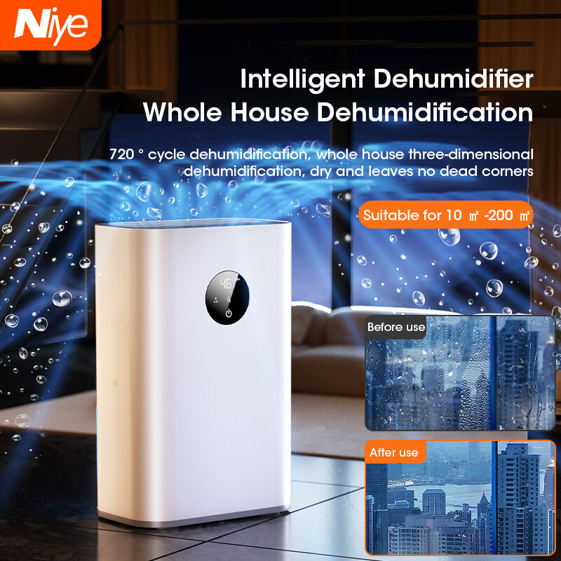  Niye 2.5L thông minh máy hút ẩm 24h hẹn giờ máy hút ẩm dung tích lớn cho nhà tầng hầm và phòng ngủ loại bỏ ẩm ướt khuôn và độ ẩm 