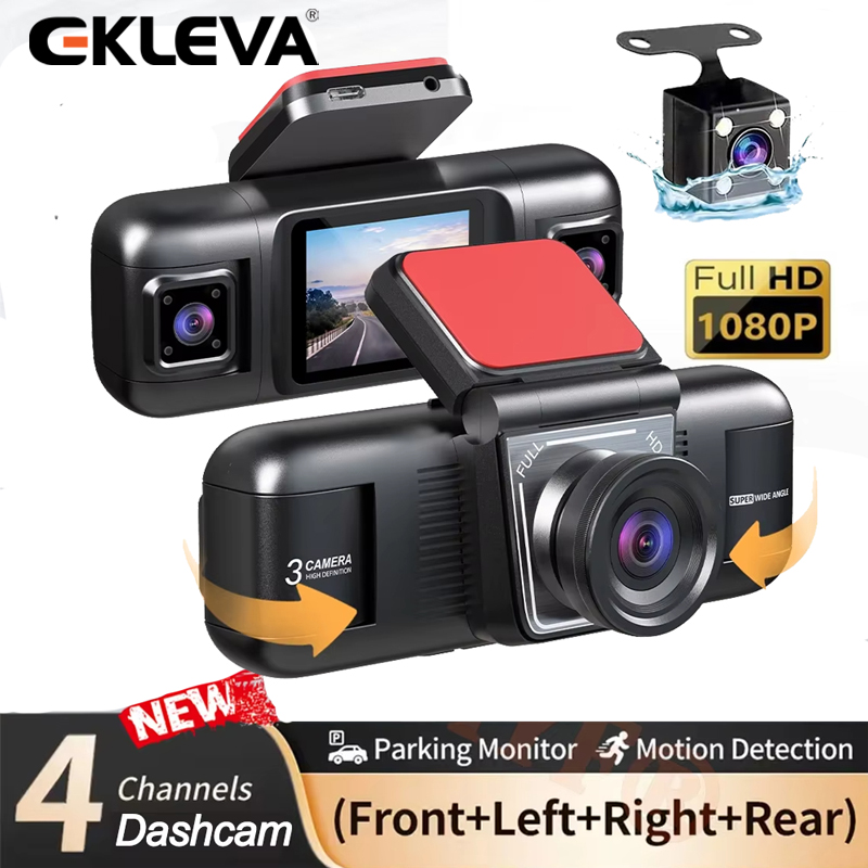 EKLEVA 4 Channel Dash Cam for Cars Camera Black Box 1080P Video Recorder Rear View Camera for Vehicle Car DVR Dash Cam Accessories ราคา 1,914 บาท*ส่งฟรี