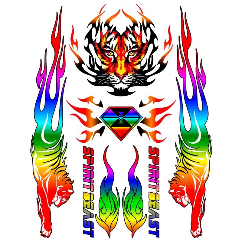 Cường Độ Cao Phản Quang Xe Máy PVC Sticker Tank Protectorfor Spirit Beast Cho Honda Yamaha Suzuki
