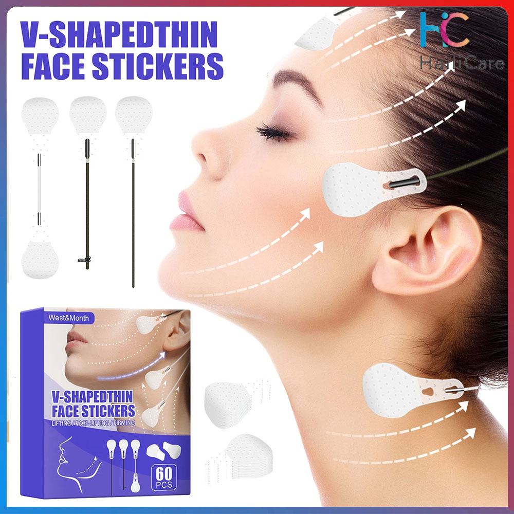 Hailicare 60 miếng dán nâng cơ mặt v miếng dán nâng cơ mặt dụng cụ nâng cằm mặt trang điểm miếng dán điêu khắc sưng cơ nâng cơ làm săn chắc da