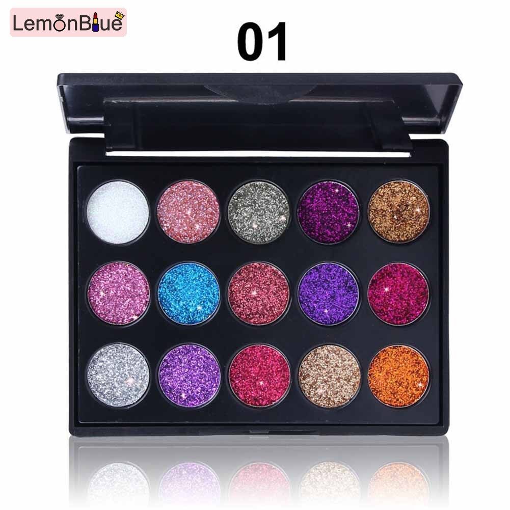 Gambar 15 Colors Eyeshadow Palette Glitter Makeup Waterproof Eye Shadow Eyes Cosmetics