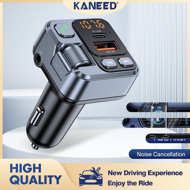 KANEED T16 MP3 Player Fast Charger Wireless Bluetooth 5.1 FM Transmitter Hands Free Car Kit PD Fast Charging USB Port Charging Car FM Transmitter Car Bluetooth Hands-free
