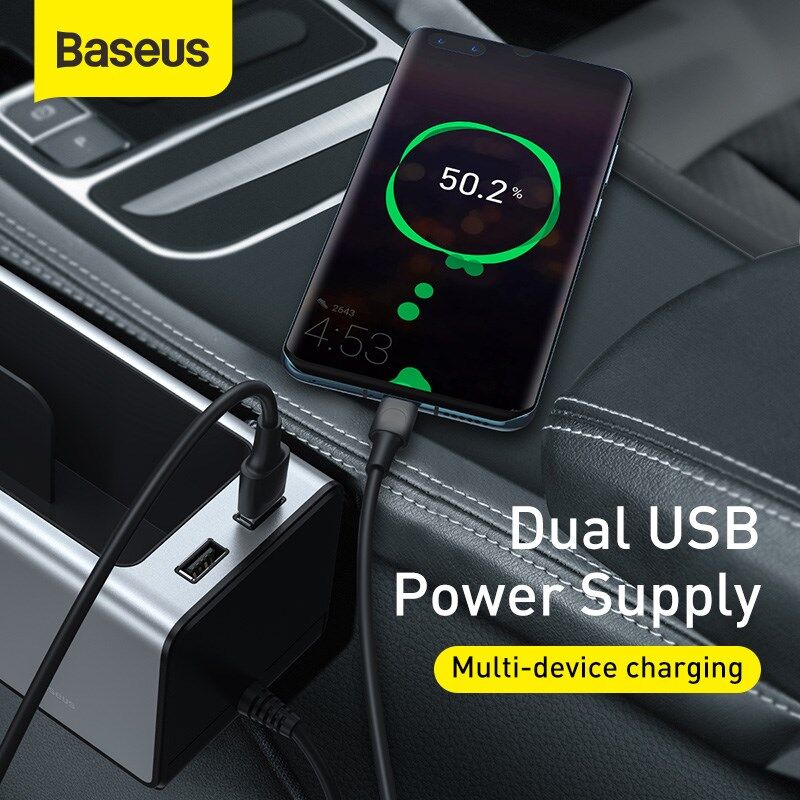 Baseus Deluxe Metal Armrest Console Organizer Dual USB Power Supply 7