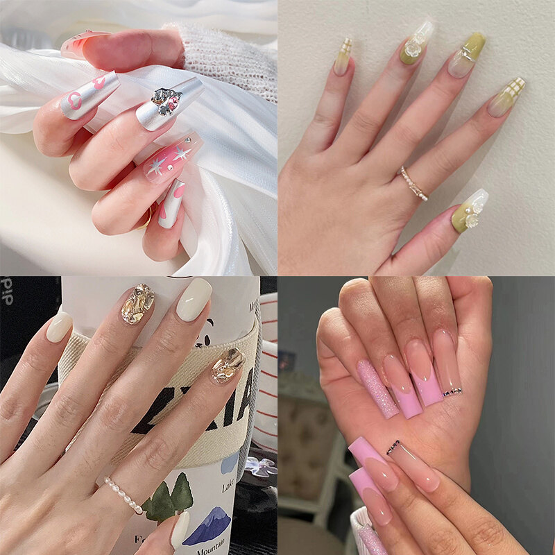 Bộ 24 miếng dán móng tay thời trang móng giả móng tay ngắn móng tay giả móng giả/móng tay giả móng tay giả 3d