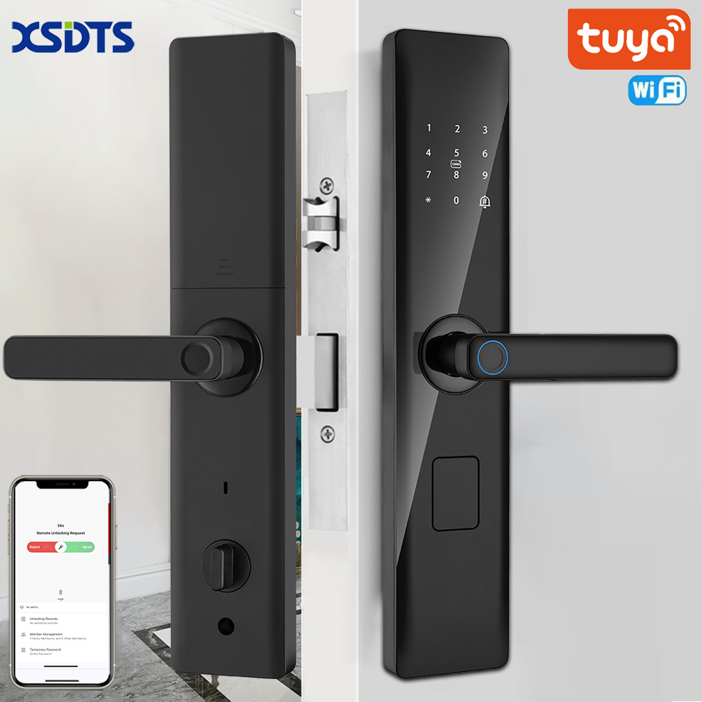 Tuya Smart Lock Wirelss With Fingerprint Password IC Card Unlock Support USB Emergency Charge Handle Direction Adjustable ﻿ ราคา 1,750 บาท*ส่งฟรี