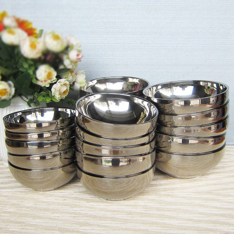 Gambar Double Layer Stainless Steel Bowls Anti Hot (16cm x 10Pcs)