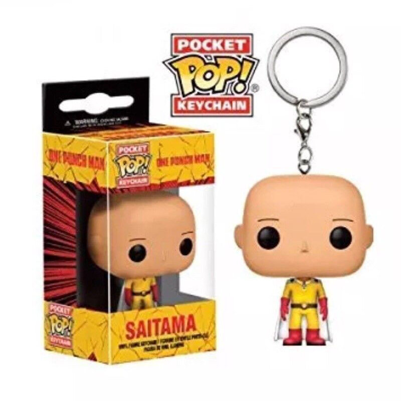 1pcs Funko POP một Punch-Man Keychain PVC Saitama phiên bản Q nhân vật phim hành động Bộ sưu tập mô hình đồ chơi Quà Tặng