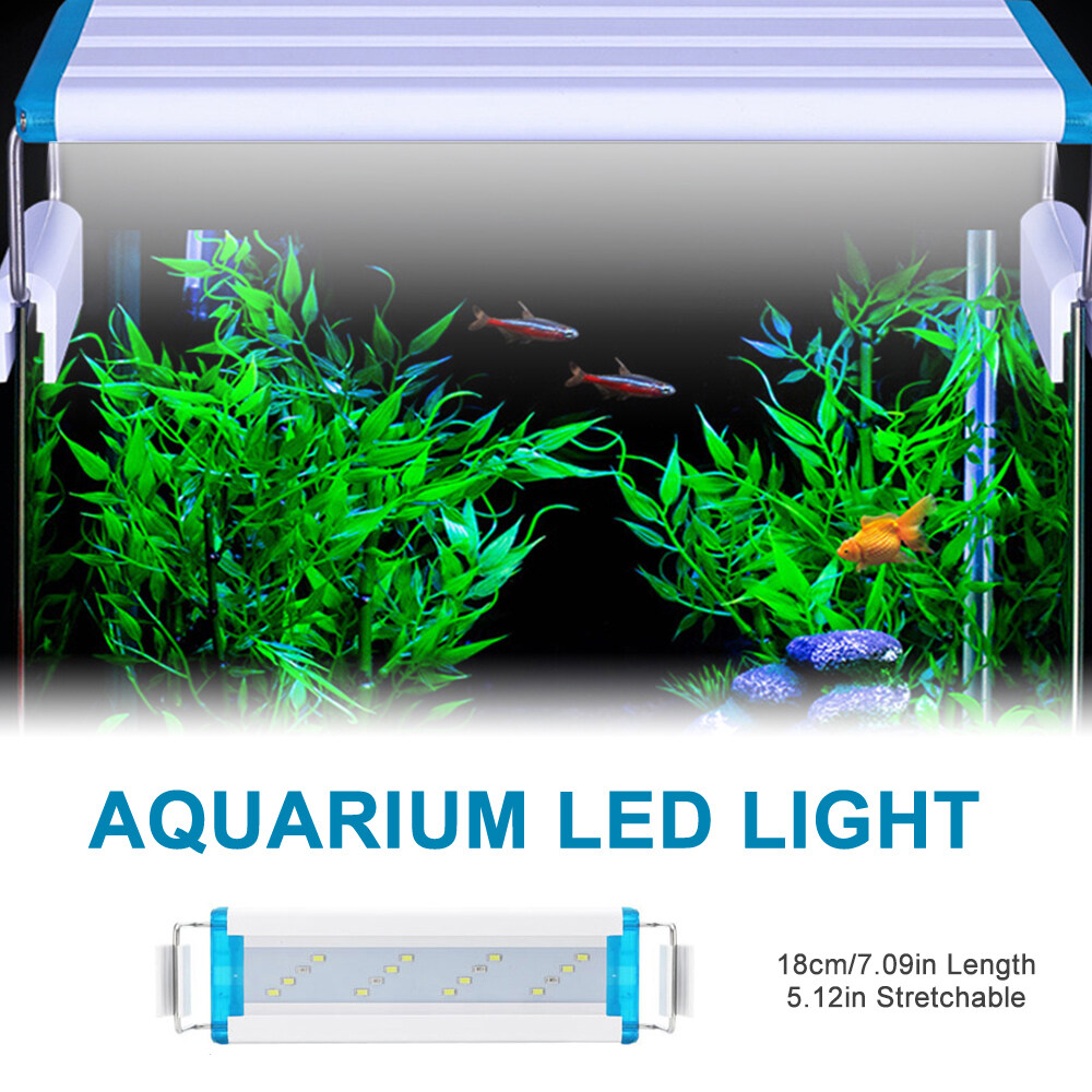 Bảng đèn LED 16 bóng 18Cm 7.09in khung nối dài 5.12in (4 bóng màu sáng xanh lam) thích hợp cho bể cá kiểng - INTL 1