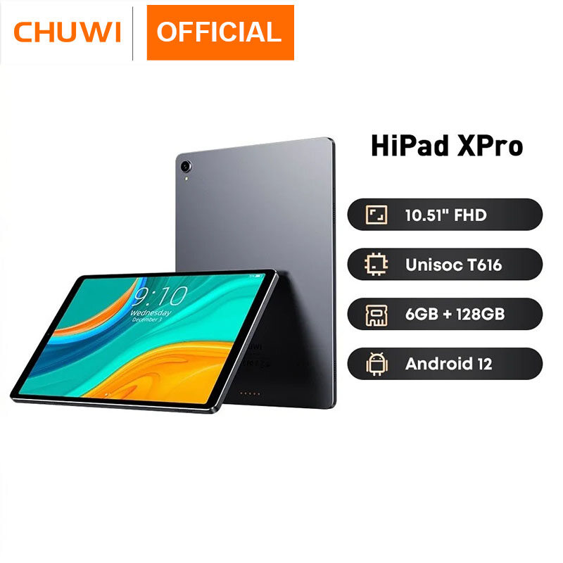 CHUWI แท็บเล็ต HiPad XPro Android 12เม็ด6GB 128GB หน้าจอ IPS FHD Unisoc T616 Qcta Core Pad 4G แท็บเล็ตพีซีเครือข่าย ราคา 385 บาท*ส่งฟรี