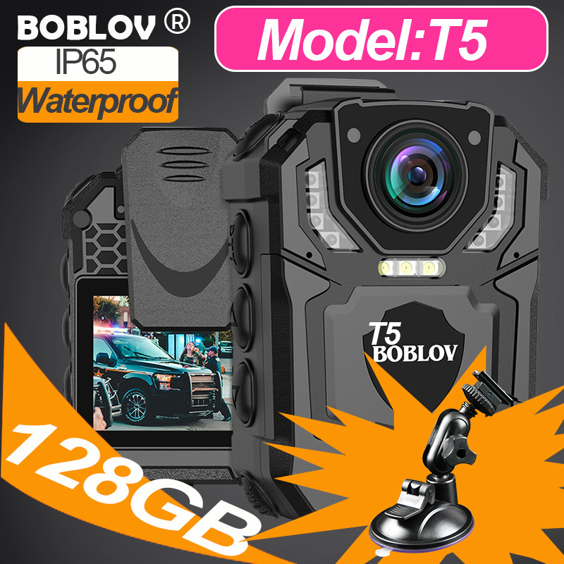BOBLOV T5 Body Camera Mini Police Sport Action Camera HD 1296P 256GB With Night Vision Waterproof 140° Motion Detect 3600Mah 15H Recordering Worn Digital Camera DVR Video Audio Recorder Camcorder Bodycam Motorcycle Dash Cam For Vlogging ราคา 3,299 บาท*ส่งฟรี