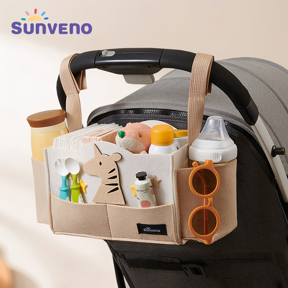 Sunveno Baby Stroller Bag Felt Diaper Bag Hanging Basket Storage Bag Organizer Baby Accessories ราคา 349 บาท*ส่งฟรี