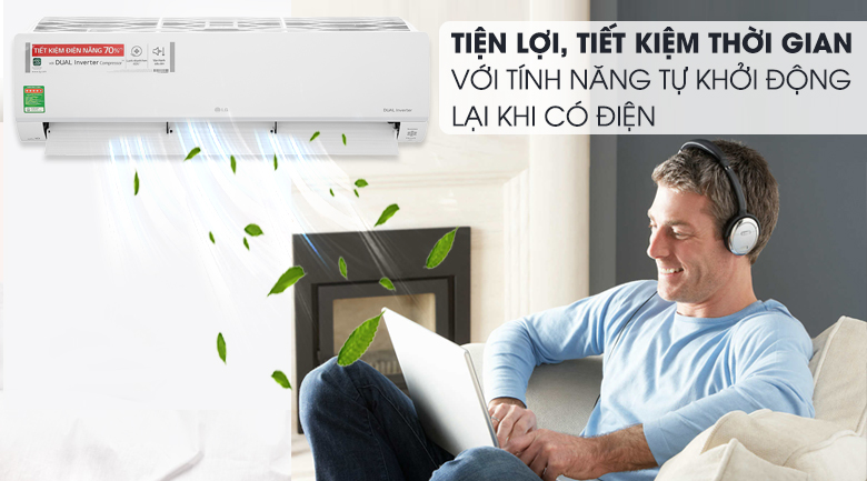Máy lạnh LG Inverter 2 HP V18API1- Khởi động lại khi có điện