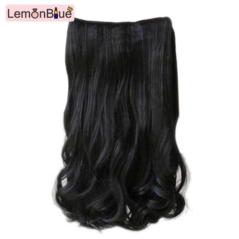 Gambar LemonBlue 5 Clips In 60cm Women Ladies Long Curly Wavy On Hair Extensions Full Head Top