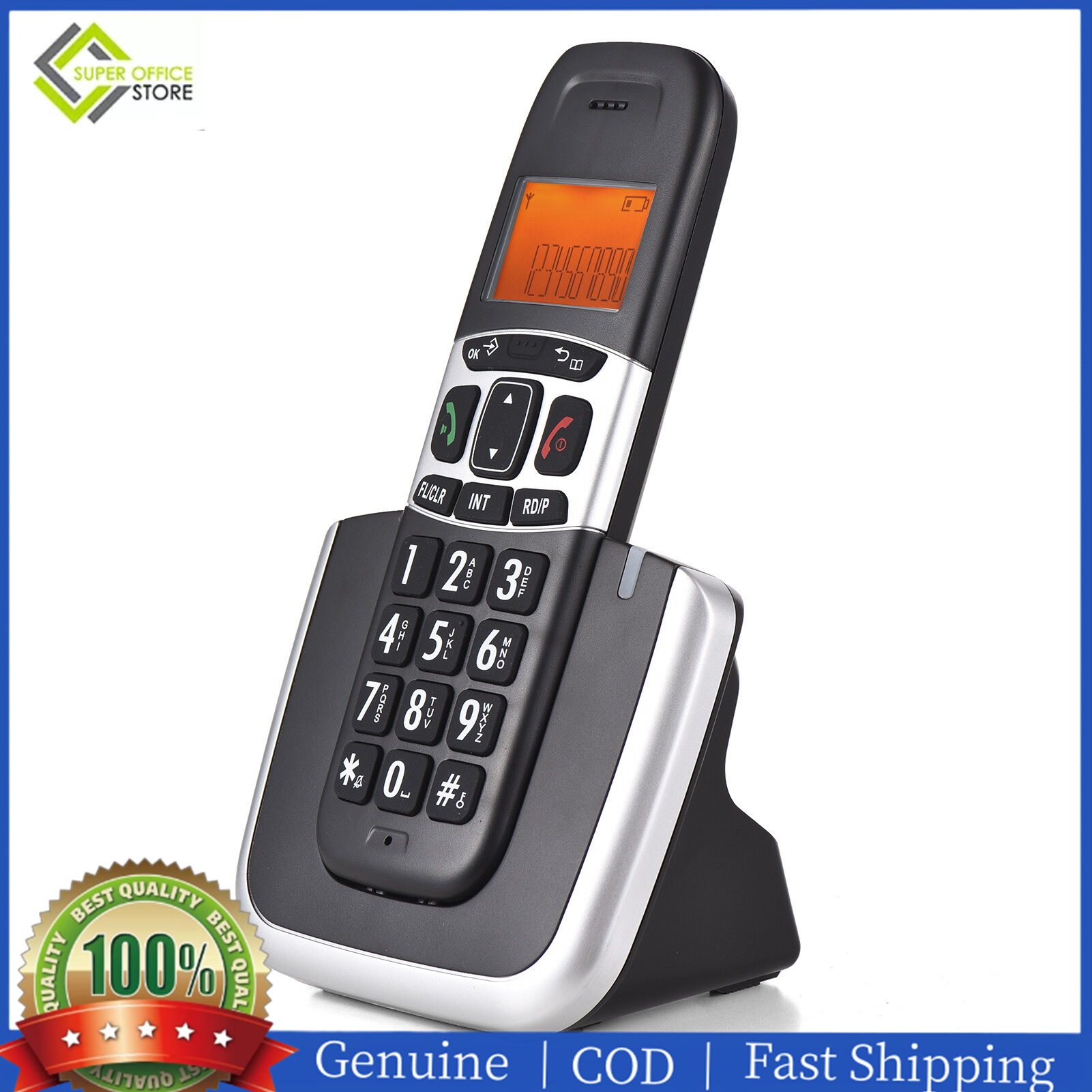 【Best selling】Bisofice Expandable Cordless Phone System with 3 Lines Display Support 5 Handsets Connection Call Block Hands-free Calls Intercom Conference Call Mute Function 16 Languages for Office Business Home Family ราคา 985 บาท*ส่งฟรี