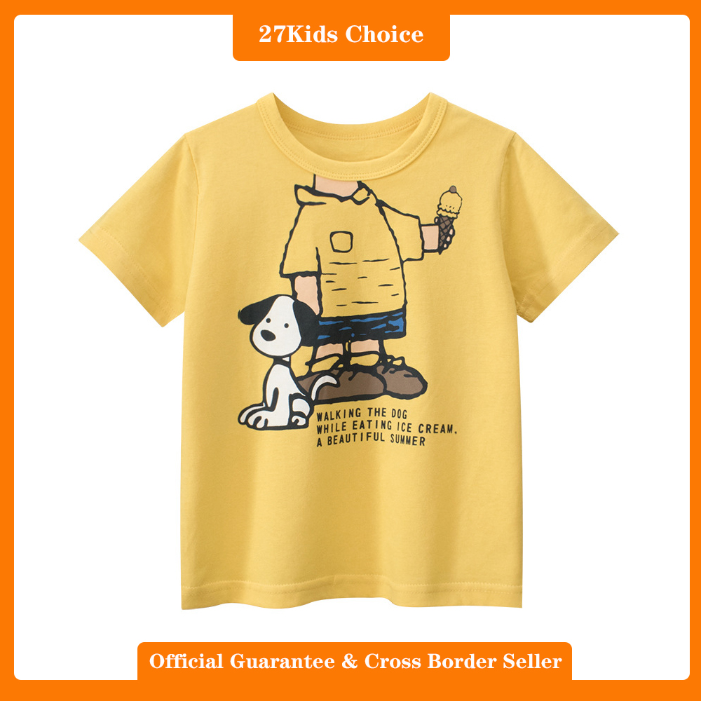 27Kids Choice Children's Short sleeved T-shirt Summer Children's Clothing New Style Small and medium-sized children's Korean cartoon printed top ราคา  159 บาท*ส่งฟรี