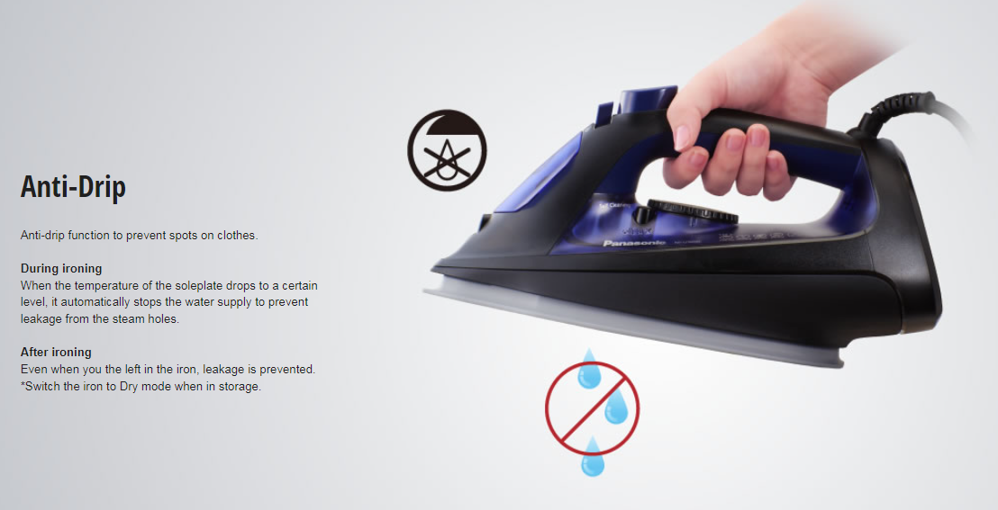 Panasonic NI-U500C Steam Iron with Ceramic-Coated Sole Plate description image 11