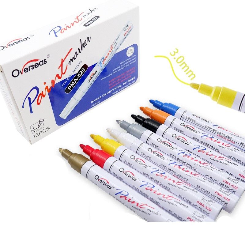 Flysea bút đánh dấu sơn vĩnh viễn nhiều màu bút đánh dấu mực chống nước đánh dấu lốp xe kim loại ngoài trời dụng cụ viết nguệch ngoạc