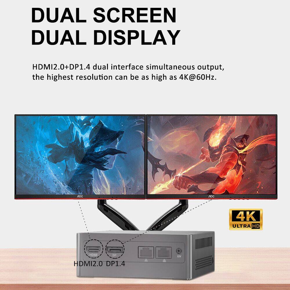 Eglobal 12th Gen Mini PC Intel N100 LPDDR5 8GB 4800Hz Windows 11 PRO pfSense OPNSense Dual RJ45 LAN HDMI2.0 DP 2x4K 4*USB Soft Router Desktop Computer ราคา 7,974 บาท*ส่งฟรี