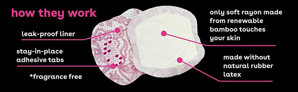 Bamboobies Nursing Pads for Breastfeeding Absorbent Disposable Breast Pads for Sensitive Skin Baby