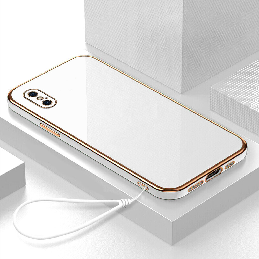 Ốp Lưng iPhone XS Max X XR Ốp Lưng Vỏ sang trọng 6D Mạ điện mềm Khung hình vuông silicon mềm mại sáng bóng