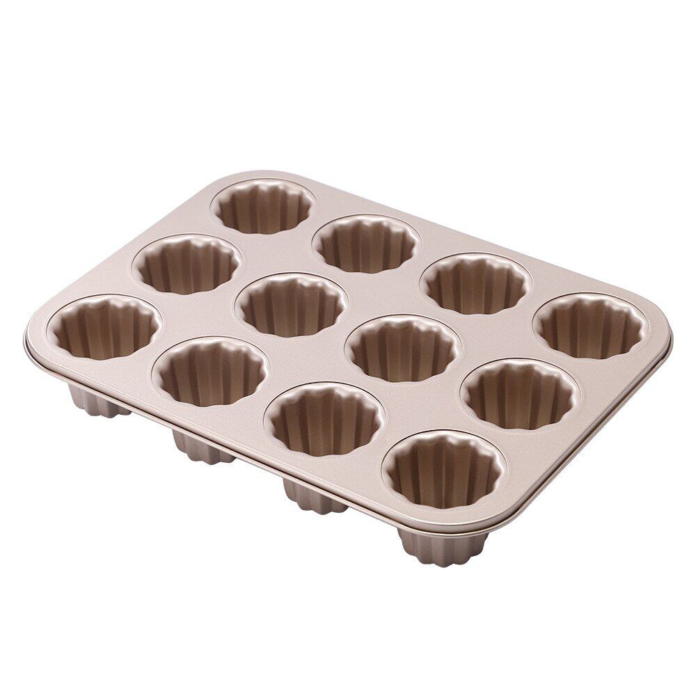 Gambar 6 9 12 Holes Canneles Mold Carbon Steel Mold None Stick French Custard Coffee Cake Mould Bordelais Cake Maker Kitchen Bakeware