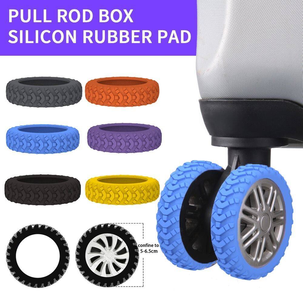 Nóng8 cái Silicone bánh xe bảo vệ cho hành lý giảm tiếng ồn Vali du lịch bánh xe Vali Bìa dày kết cấu phụ kiện hành lý