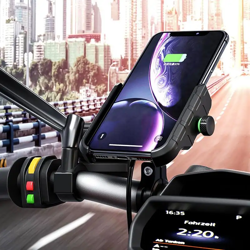 wireless charging motorcycle phone mount