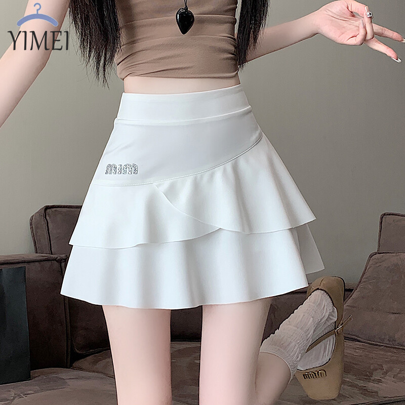  Yimei Váy bánh nhiều tầng nữ thời trang cho nữ 2025 váy chữ A mùa hè mới cho nữ có chân Váy Múa ngắn phổ biến eo cao và thân hình mảnh mai 