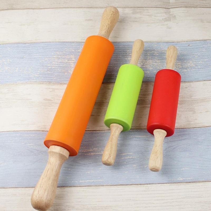 Cây lăn silicon chống dính cây lăn cán gỗ làm bánh bột nhào bánh quy pizza pasta dụng cụ nấu ăn làm bánh nhà bếp