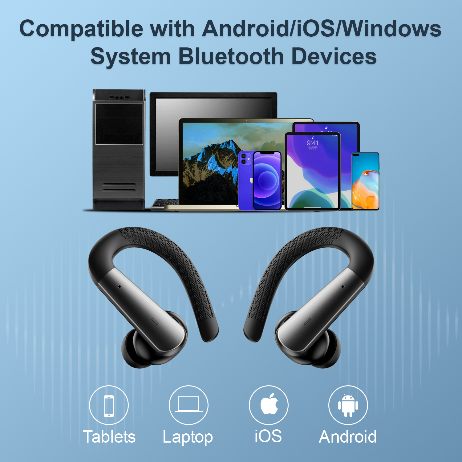 Wireless Bluetooth Earbuds Sport Headphones With Led Display Mic_voghion.com