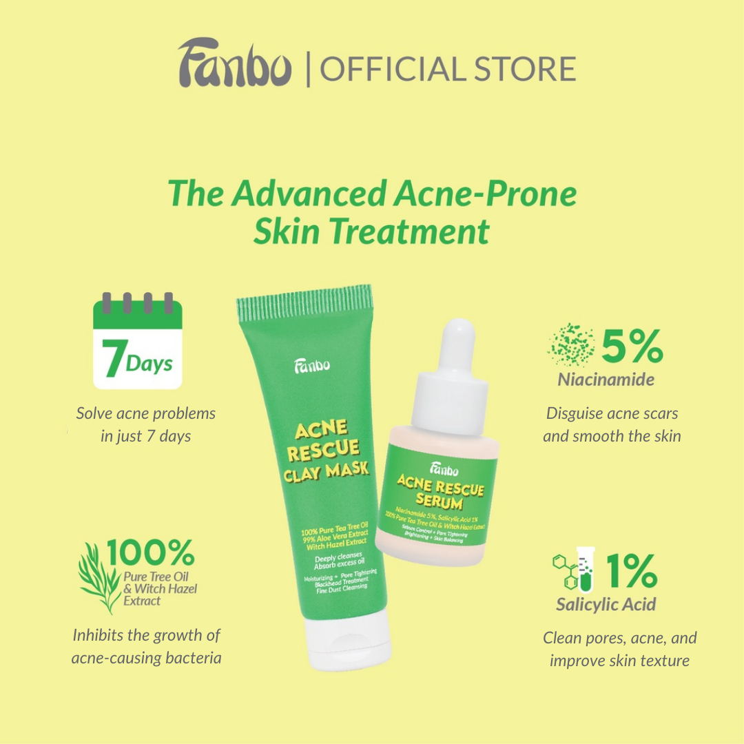 Gambar [FREE SILICONE MASK BRUSH] Fanbo Skin Goals Acne Rescue Club