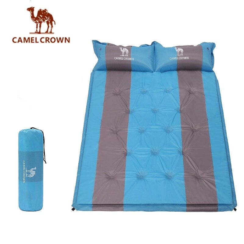 CAMEL CROWN Đệm Ngủ Cắm Trại Đôi Tự Bơm Phồng Đệm Có Gối Xốp Nhẹ Để Đi Bộ Dã Ngoại Nệm Ngoài Trời