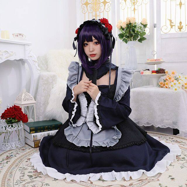 My Dress-Up Darling Kitagawa Marin Cosplay Maid Costume Girl Lolita Full  Sets | eBay